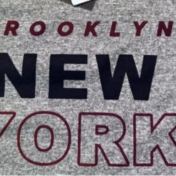 Juniors' Harper & Ivy Long Sleeve Grey Baby Tee Brooklyn New York XL - Picture 2 of 3